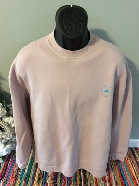 NEW ADIDAS by Stella McCartney Logo Detail Sweatshirt Yoga Gym Light Pink large